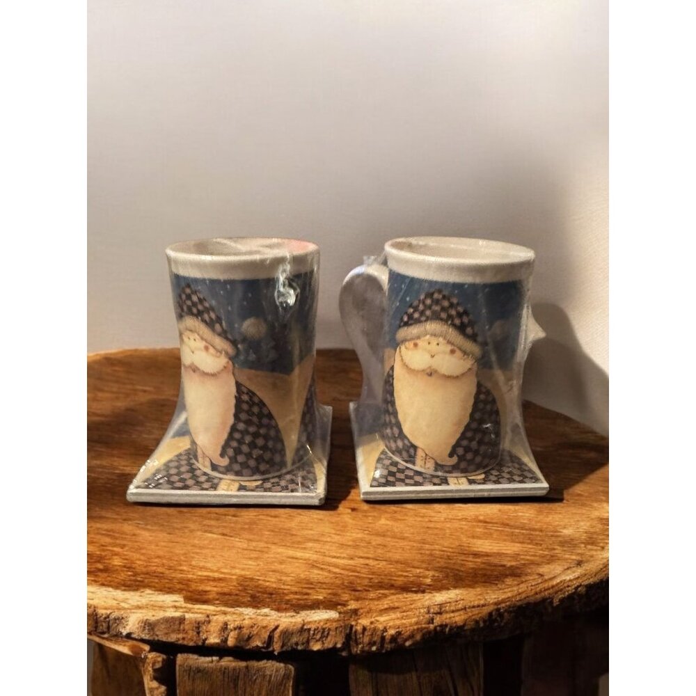 2 Darice 12oz Santa Mug w/Trivets